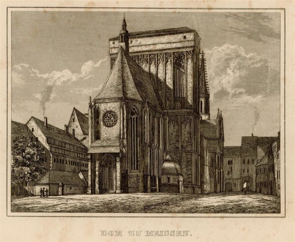unbekannt - Dom zu Meissen - Stahlstich - 1840