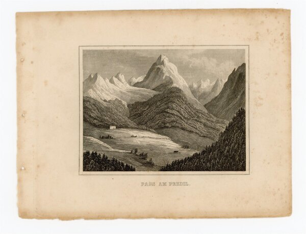 unbekannt - Pass am Predil - Stahlstich - 1840