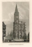 unbekannt - Cathedrale in Strasburg - Stahlstich - 1840