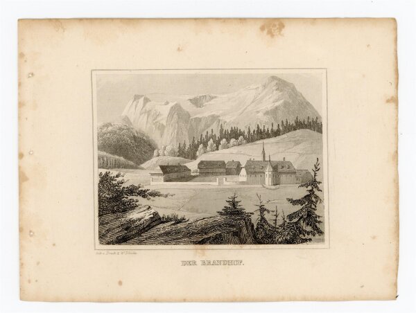 unbekannt - Der Brandhof - Stahlstich - 1840