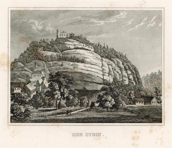 unbekannt - Der Oybin - Stahlstich - 1840