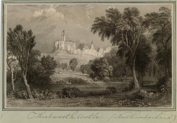 unbekannt - Warkworth-Castle in Northumberland - Stahlstich - o.J.