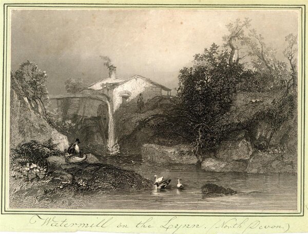 unbekannt - Watermill on the Lynn in North Devon - Stahlstich - o.J.