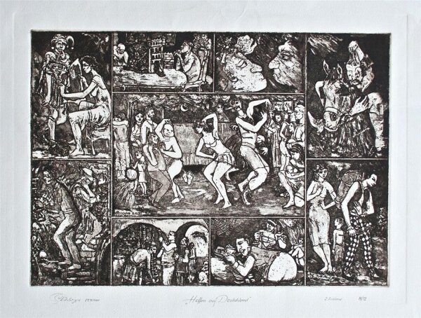 Gerome Philipps - Hoffen auf Deutschland - 2001 - Aquatinta