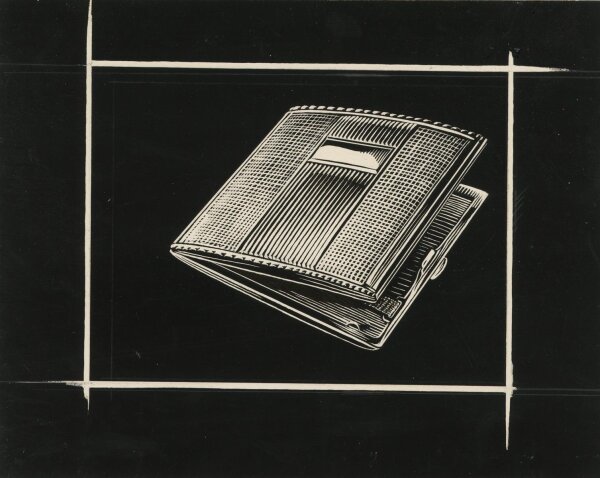 Uli Huber - Grafikentwurft - Portemonnaie - Schabtechnik - o.J.