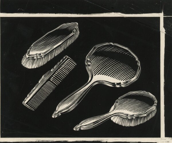 Uli Huber - Grafikentwurft - Kiste - Schabtechnik - o.J.