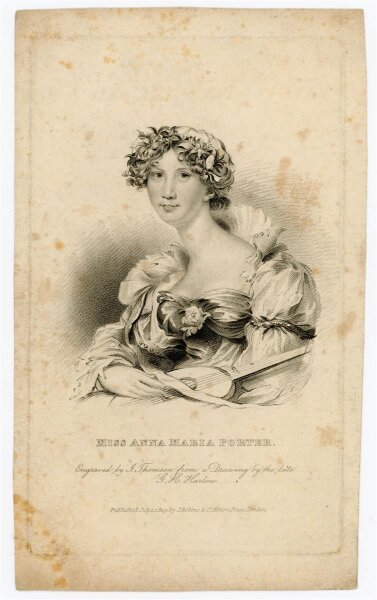 unbekannt - Portrait Anna Maria Porter - Stahlstich - o.J.