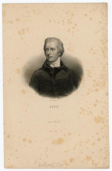 unbekannt - Portrait Willian Pitt - Stahlstich - o.J.