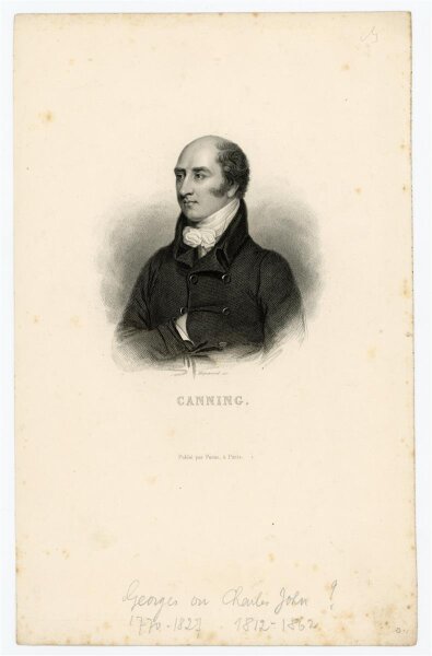 unbekannt - Portrait George Canning - Stahlstich - o.J.
