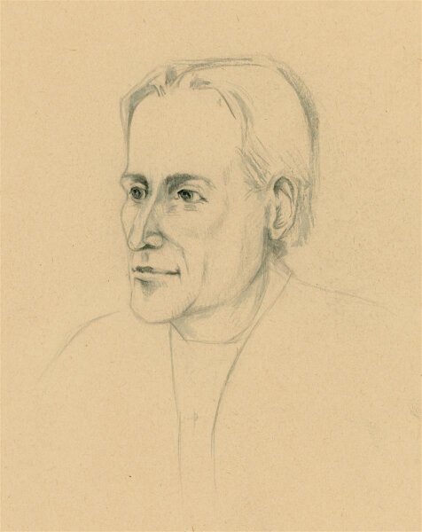 Witt Pfeiffer - Portrait eines Mannes - Tuschezeichnung - o.J.