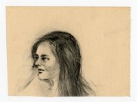 Witt Pfeiffer - Portrait einer Frau - Kohlezeichnung - o.J.