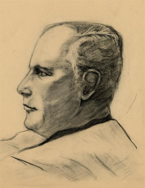 Witt Pfeiffer - Portrait eines Mannes - Kohlezeichnung - o.J.