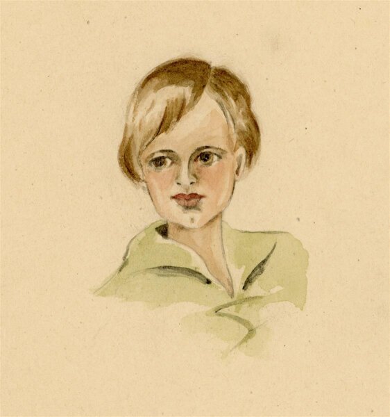 Witt Pfeiffer - Portrait eines Mädchens - Aquarell - o.J.