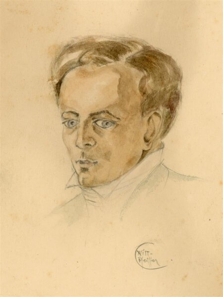 Witt Pfeiffer - Portrait eines jungen Mannes - Aquarell - o.J.
