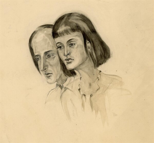 Witt Pfeiffer - Doppelportrait - Aquarell - o.J.