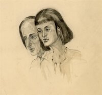 Witt Pfeiffer - Doppelportrait - Aquarell - o.J.