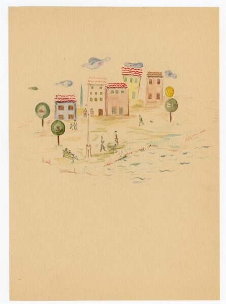 Witt Pfeiffer - Illustration einer Stadt - Aquarell - o.J.