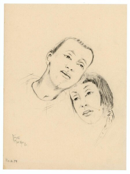 Witt Pfeiffer - Pärchen - Bleistiftzeichnung - 1954