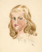 Witt Pfeiffer - Portrait eines Mädchens - Aquarell -...