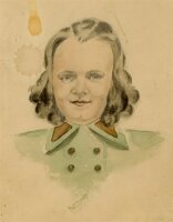 Witt Pfeiffer - Portrait einer Frau - Aquarell - o.J.