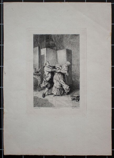 Paul Adolphe Rajon - Liebespaar - o.J. - Radierung