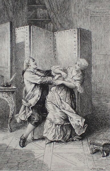 Paul Adolphe Rajon - Liebespaar - o.J. - Radierung