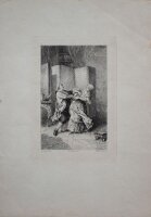 Paul Adolphe Rajon - Liebespaar - o.J. - Radierung