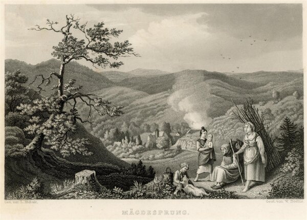 W. Deeble - Mägdesprung - Stahlstich - o.J.