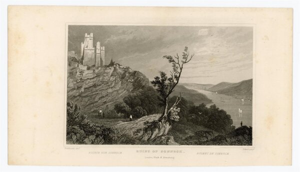 T. Hart. - Ruinen von Sonneck - Stahlstich - o.J.