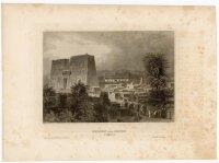 unbekannt - Ruinen von Edfou in Ägypten - Stahlstich...