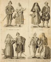 unbekannt - Spanische Nationaltrachten - Kupferstich - o.J.