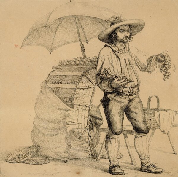 unbekannt - Fruchthändler - Lithografie - o.J.