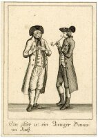 unbekannt - Ein alter u. ein junger Bauer im Riek -...