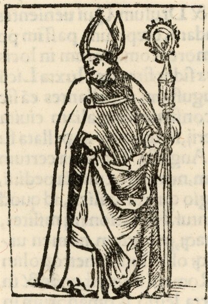 unbeannt - Darstellung eines stehenden Priesters - Lithografie - o.J.