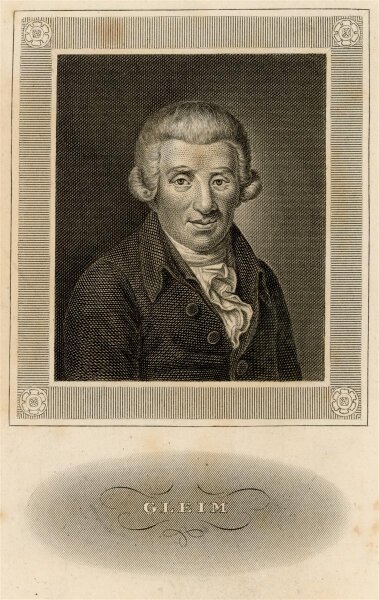 unbekannt - Bildnis des Johann Wilhelm Ludwig Gleim - Stahlstich - 1839 / 1855