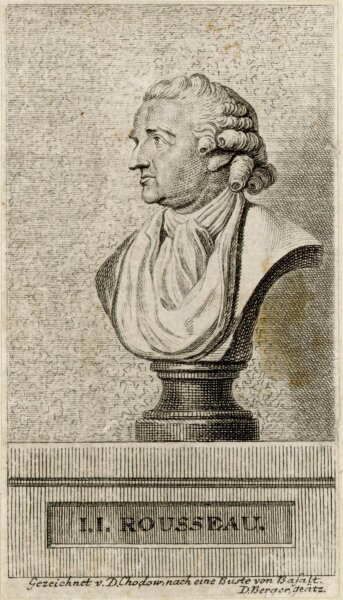 Daniel Berger - Bildnis des I. I. Rousseau - Kupferstich - 1776 / 1826