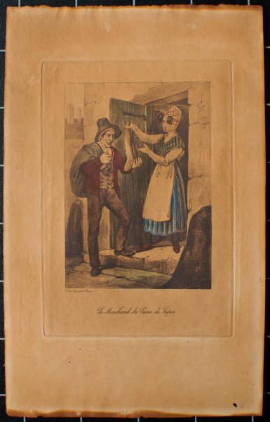 nach Carl Vernet - "Die Hasenvekäuferin" - Lithografie - o.J.