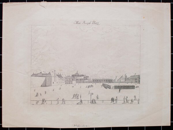Ferdinand Bollinger - Ansicht Max Joseph Platz München - Radierung - 1820