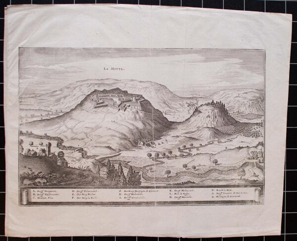 Matthäus Merian - Stadtansicht La Motte - Kupferstich - 1645