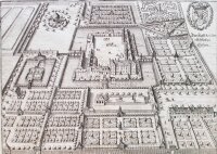 Matthäus Merian - Vogelschau des Residenzschlosses...