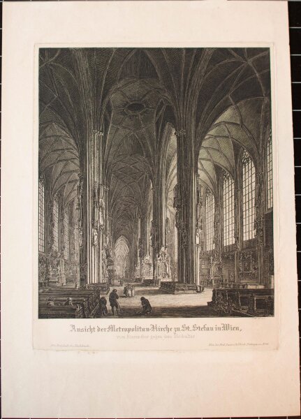 Georg C. Wilder - Innenansicht des Stephansdoms in Wien - Radierung - 1840