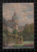 Monogrammiert WvA - Schloss mit Park - o.J. - Öl auf...