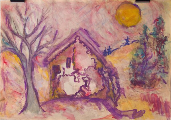 Unbekannt - Haus in Landschaft - Acryl - o.J.