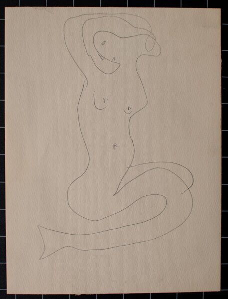 Unbekannt - Frauenfigur - Bleistiftzeichnung - o.J.