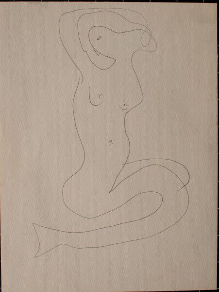 Unbekannt - Frauenfigur - Bleistiftzeichnung - o.J.