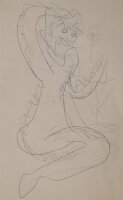 Unbekannt - Frauenfigur - Bleistiftzeichnung - o.J.
