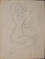 Unbekannt - Frauenfigur - Bleistiftzeichnung - o.J.