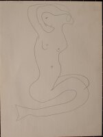 Unbekannt - Frauenfigur - Bleistiftzeichnung - o.J.