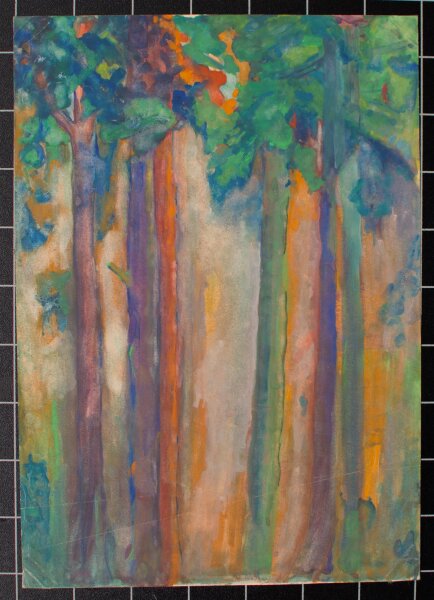 Unbekannt - Wald - Tusche, Kreide und Akrylfarbe - o.J.