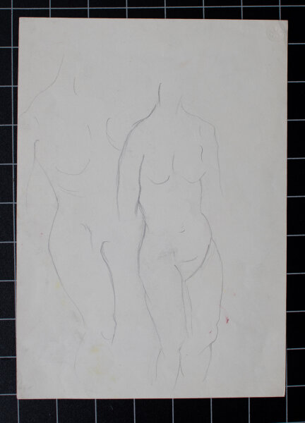 Unbekannt - Sitzender Frauenakt, Studie - o.J. - Bleistift